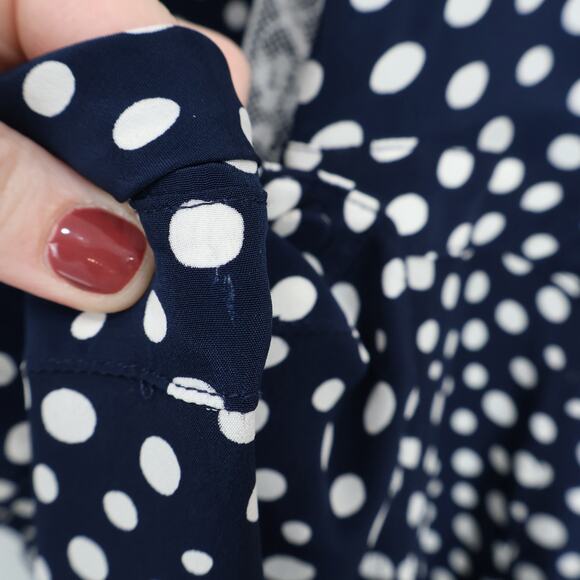 Rouje x J.Crew Rencard Navy Polka Dot Wrap Dress Size 4 NWT - Picture 6 of 10